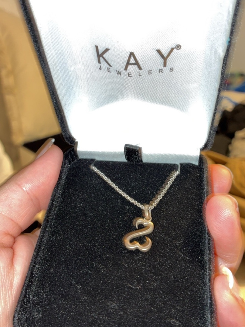 Kay Jewelers Silver Heart-Infinity Pendant Necklace